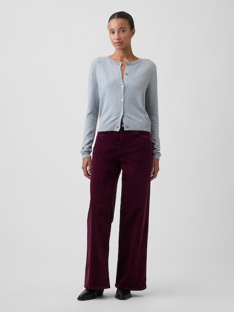 Mid Rise Wide-Leg Corduroy Pants