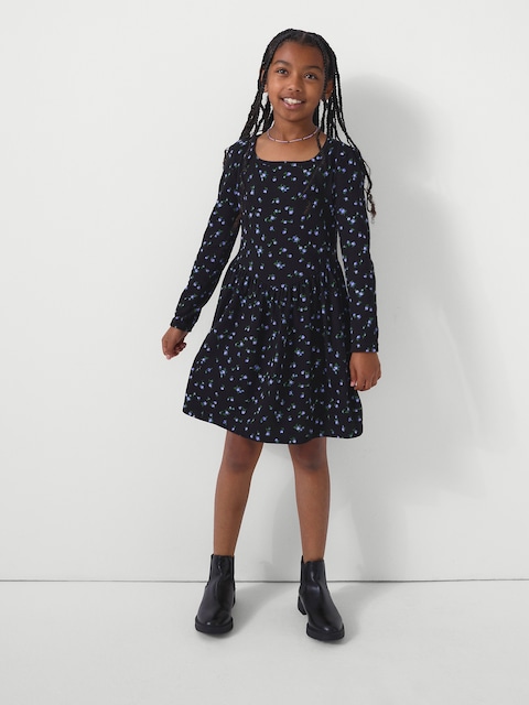 Kids Print Squareneck Dress