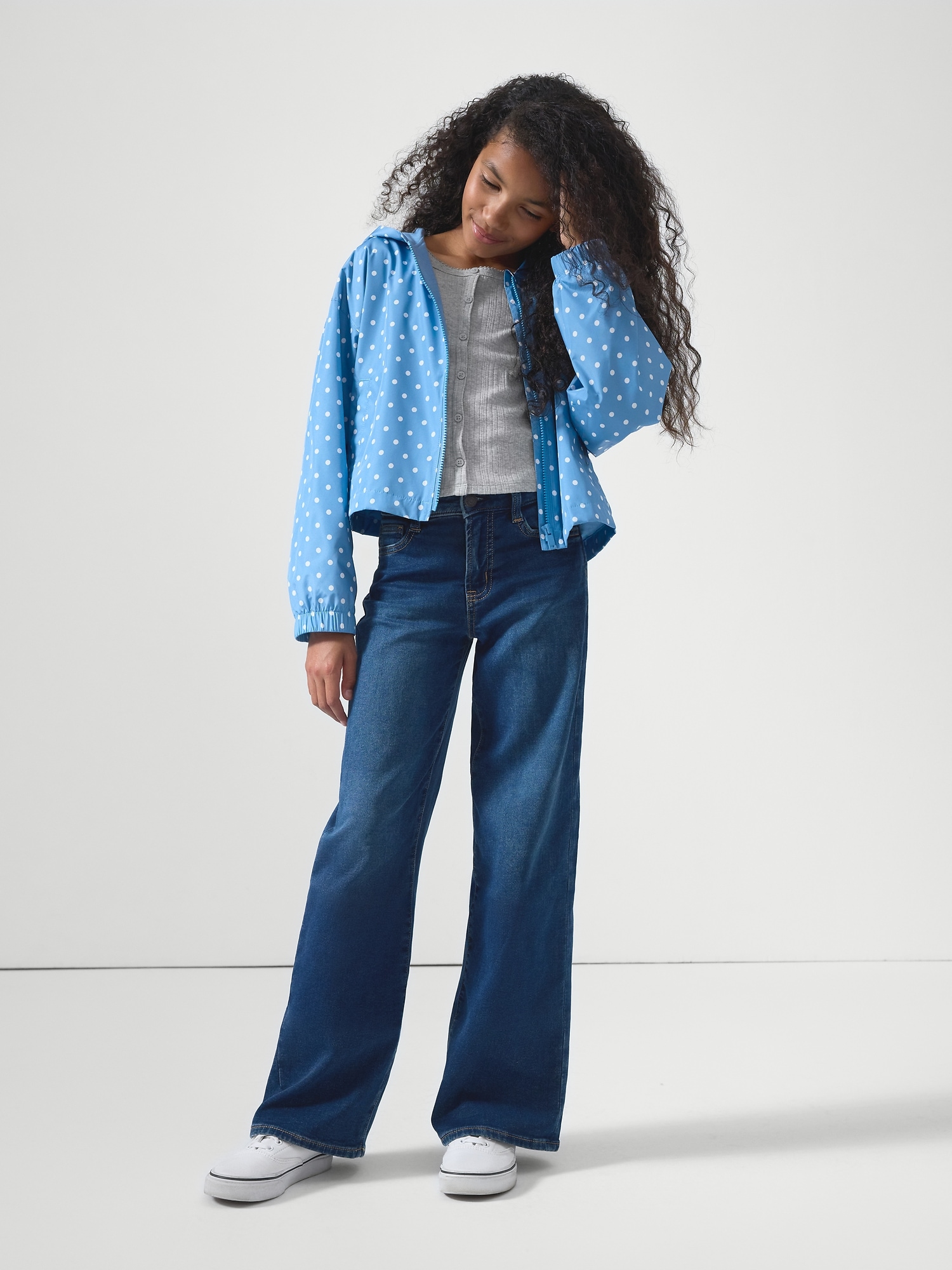 Kids High Rise Wide-Leg Ankle Sweatpant Jeans