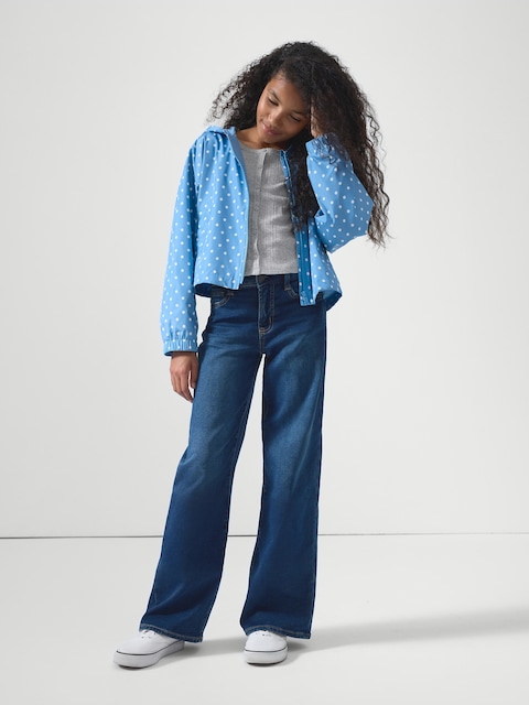 Kids High Rise Wide-Leg Ankle Sweatpant Jeans
