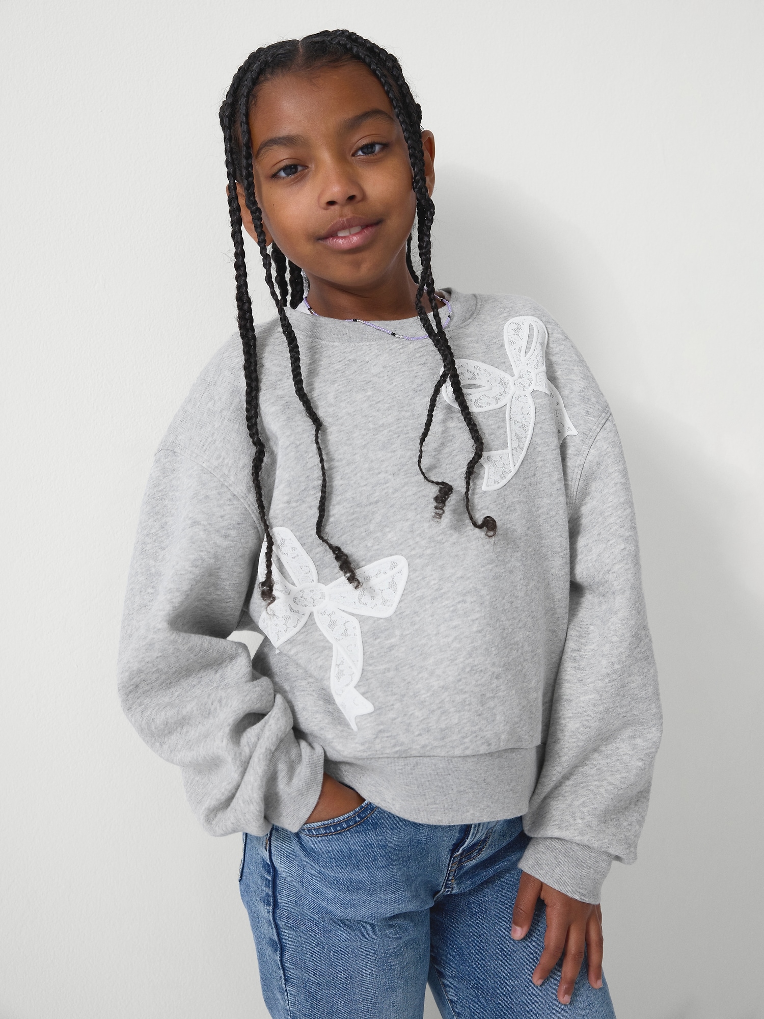Kids Relaxed Wedge Crewneck Sweatshirt