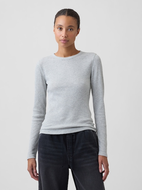 Waffle-Knit Crewneck T-Shirt