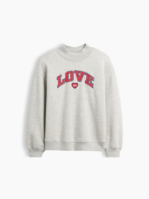 Kids Oversized Mockneck Gap Logo Sweatshirt