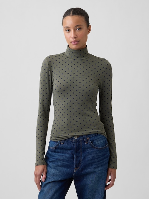 Stretch Jersey Mockneck T-Shirt