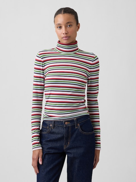 Stretch Jersey Mockneck T-Shirt