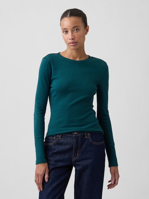 Modern Ribbed Crewneck T-Shirt