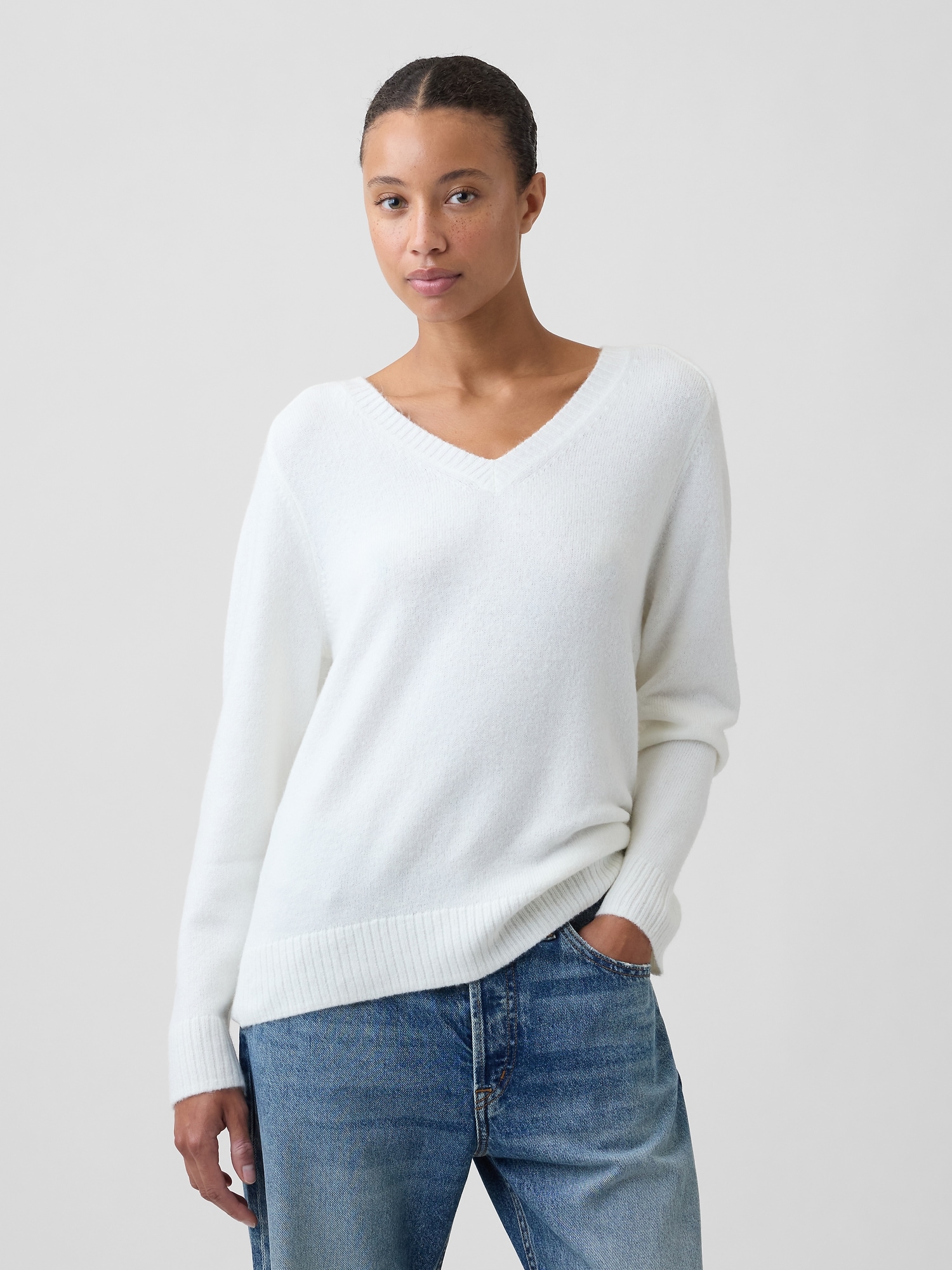 Relaxed Lightweight V-Neck Sweater