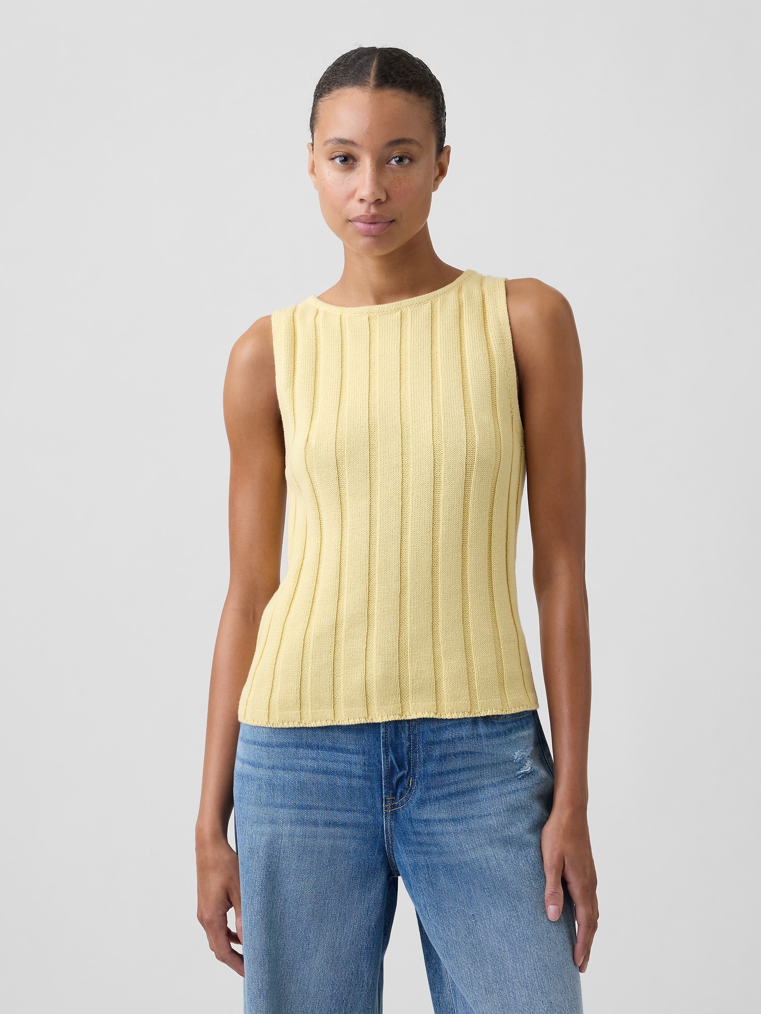 Ribbed Boatneck Sweater Top
