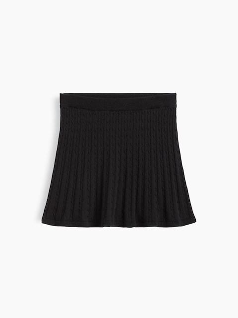Kids Pull-On Cable-Knit Sweater Skirt