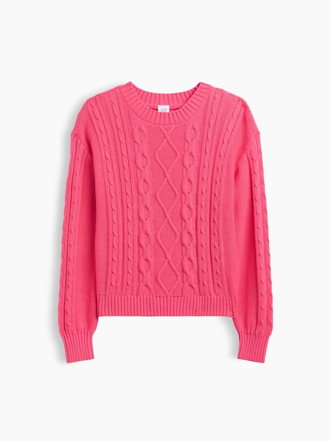 Kids Relaxed Cable-Knit Crewneck Sweater
