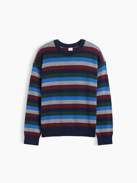 Kids Relaxed Stripe Crewneck Sweater
