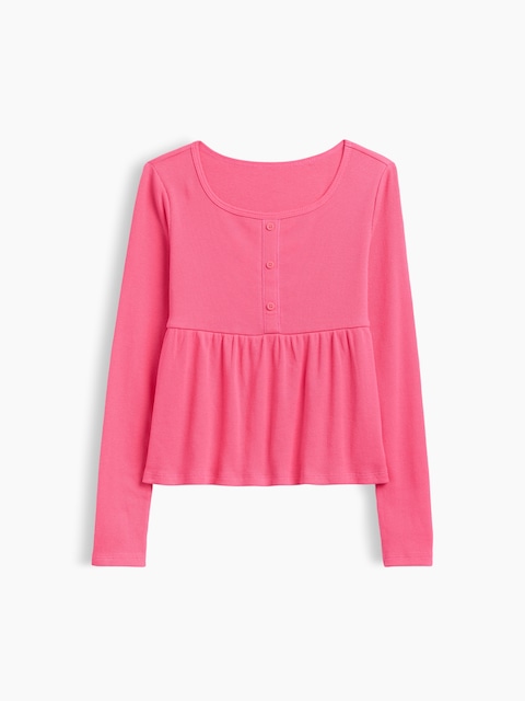 Kids Ribbed Peplum Top