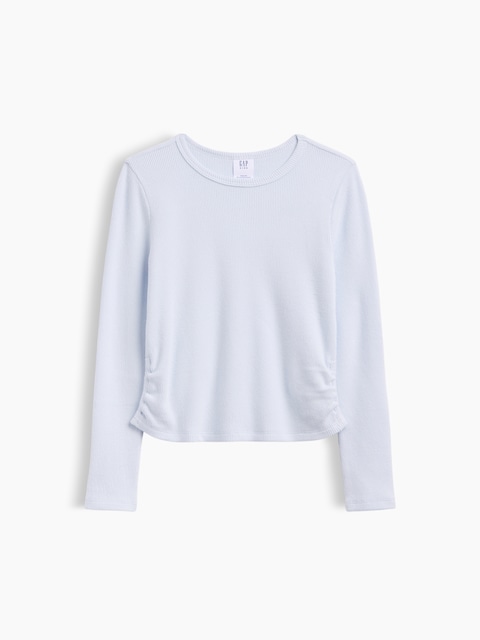 Kids Ruched Waffle-Knit T-Shirt