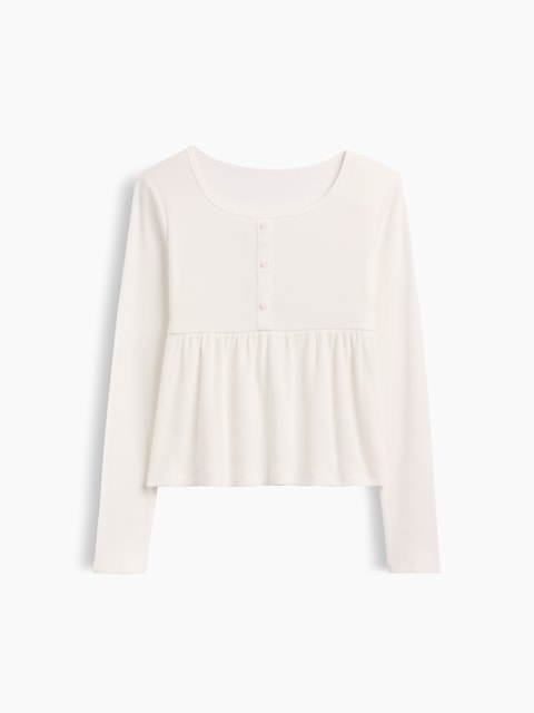 Kids Ribbed Peplum Top