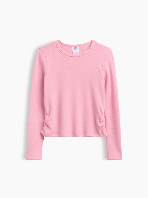 Kids Ruched Waffle-Knit T-Shirt