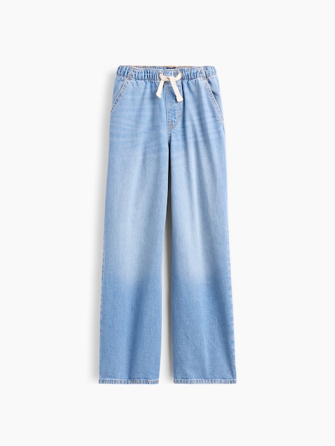 Kids Pull-On Wide-Leg Jeans