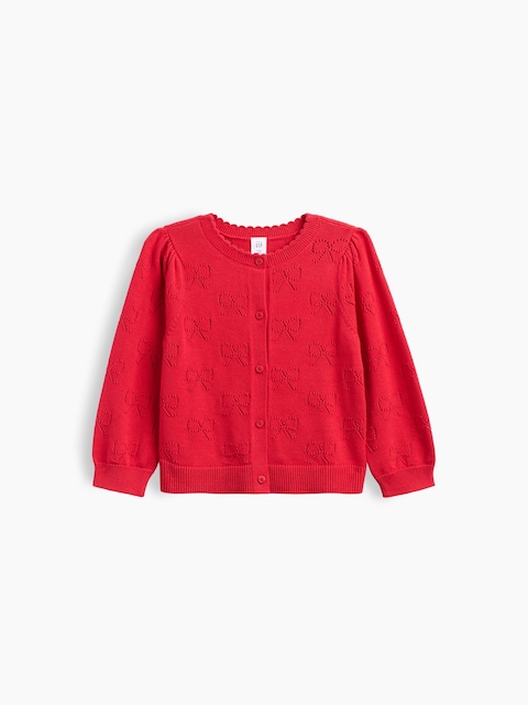 babyGap Puff Sleeve Pointelle Cardigan
