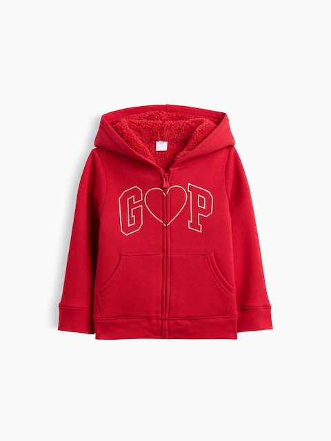 babyGap Sherpa-Lined Logo Zip Hoodie