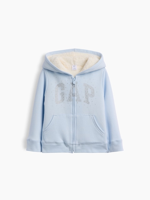 babyGap Sherpa-Lined Logo Zip Hoodie