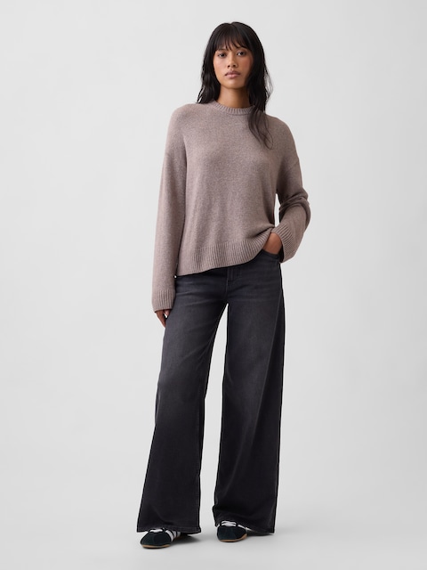 Mid Rise Wide-Leg Sweatpant Jeans