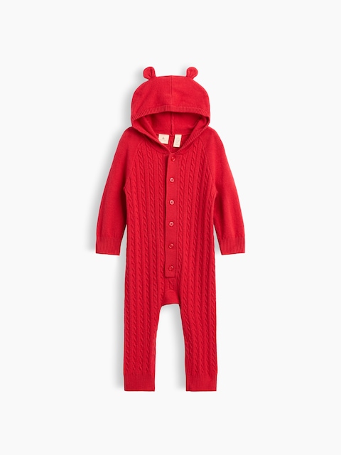Baby CashSoft Cable-Knit One-Piece