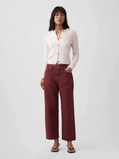 Low Slung Relaxed Straight Crop Jeans