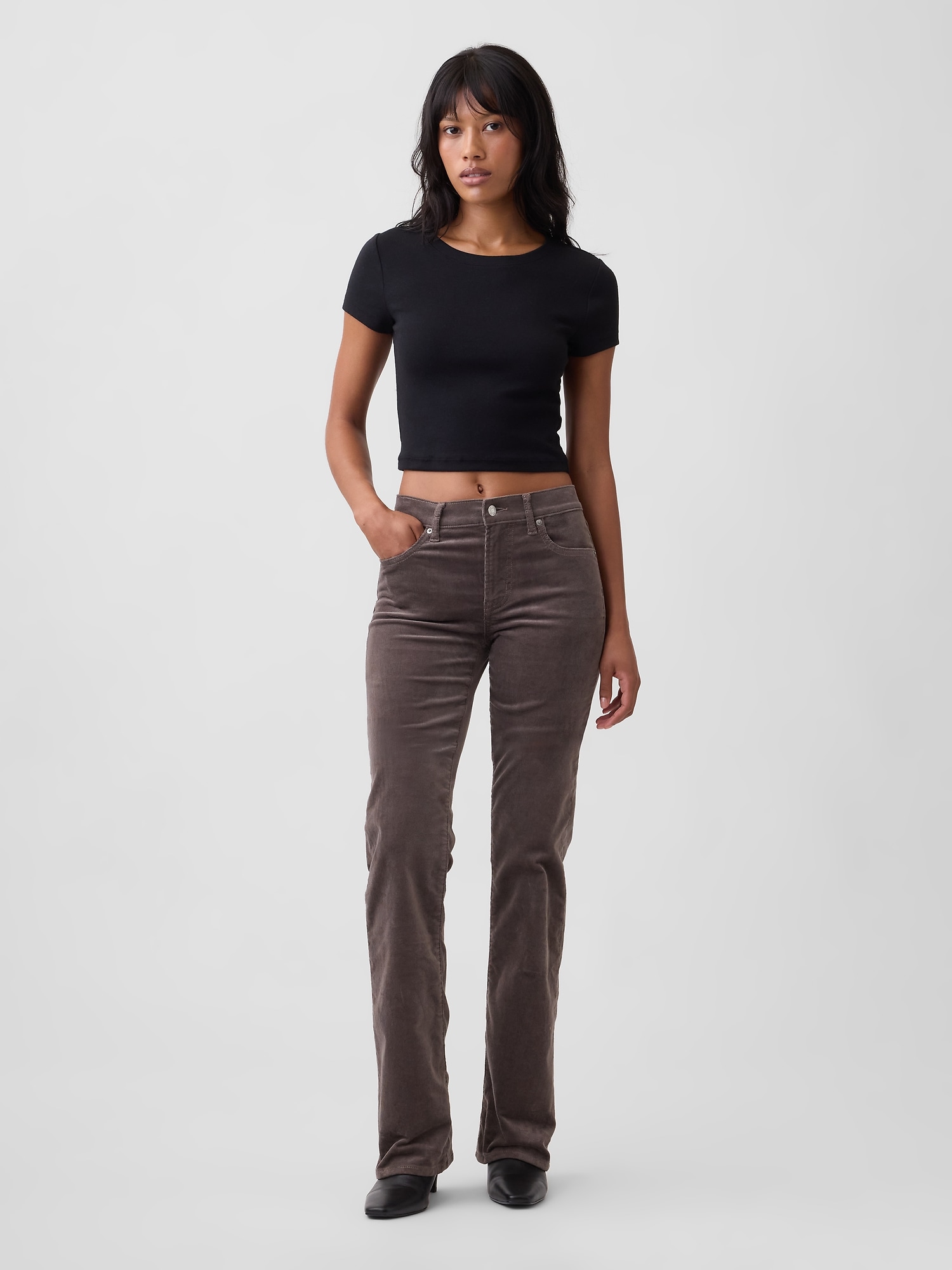 Mid Rise Boot Corduroy Pants