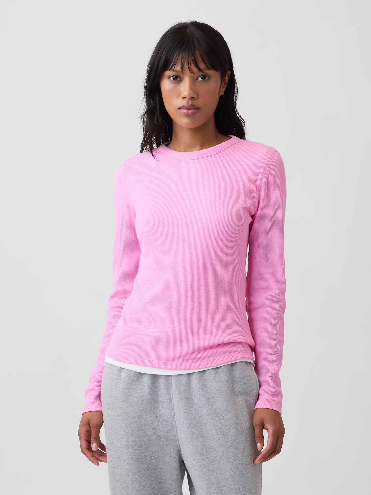 Waffle-Knit Crewneck T-Shirt