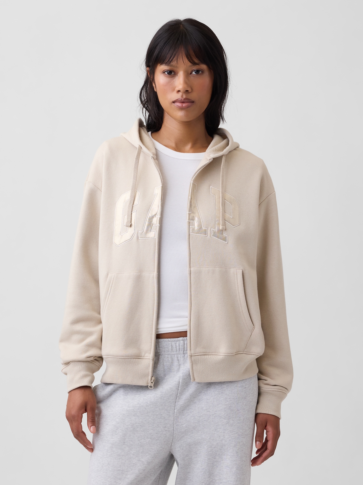 Relaxed Gap Logo Zip Hoodie