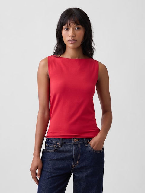 Sleeveless Velour Top