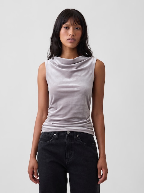 Sleeveless Cowl-Neck Top