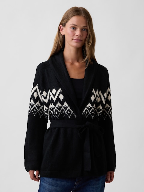 Relaxed Fair Isle Shawl Cardigan