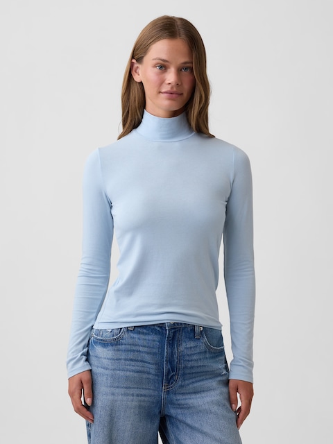 Stretch Jersey Mockneck T-Shirt