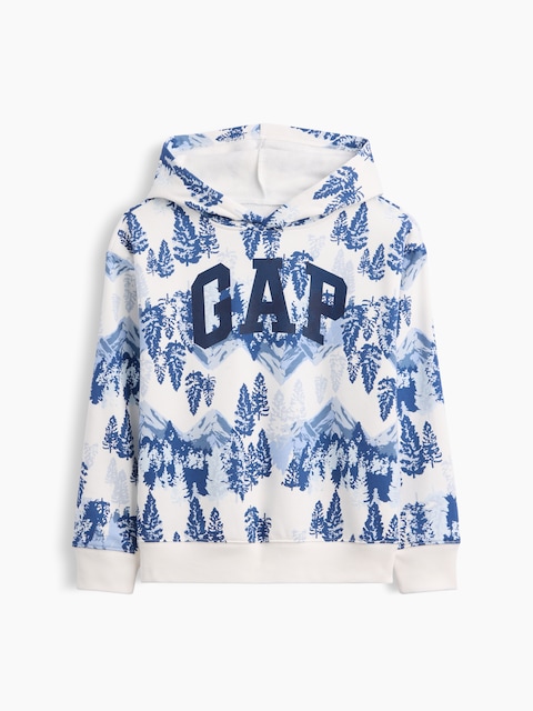 Kids Relaxed Print Gap Logo Hoodie