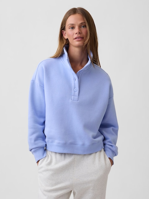 Relaxed Henley Sweatshirt