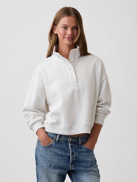 Relaxed Henley Sweatshirt