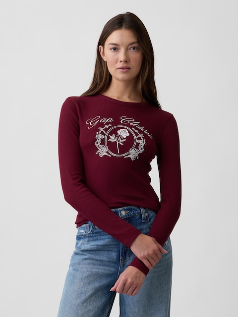 Waffle-Knit Crewneck T-Shirt