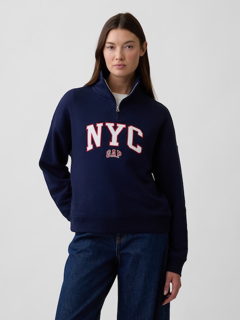 Relaxed Gap NYC Quarter-Zip Sweatshirt
