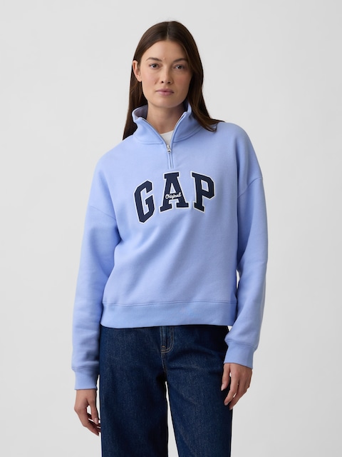 Relaxed Gap Logo Half-Zip Mockneck Sweatshirt