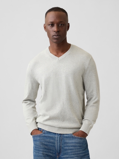 100% Cotton Cotton V-Neck Sweater