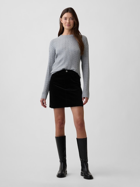 Velvet Mini Skirt