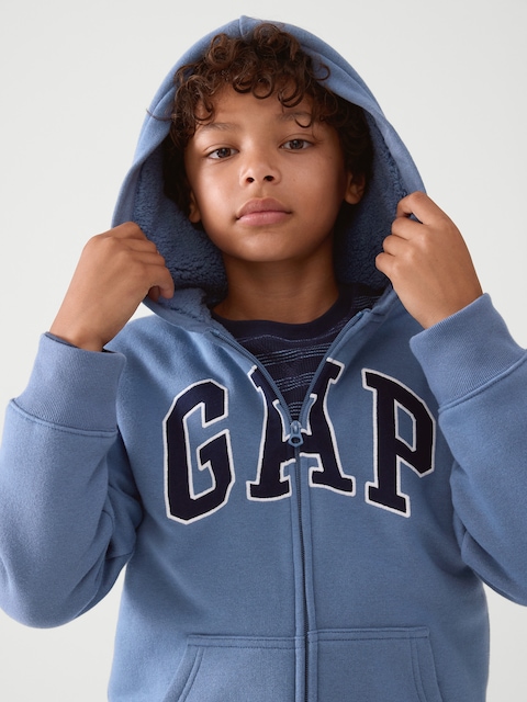 Kids Sherpa-Lined Zip Hoodie