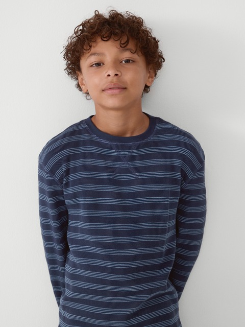 Kids Waffle-Knit Crewneck T-Shirt
