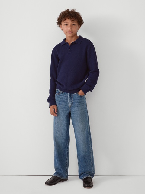 Kids Relaxed Textured Polo Shirt