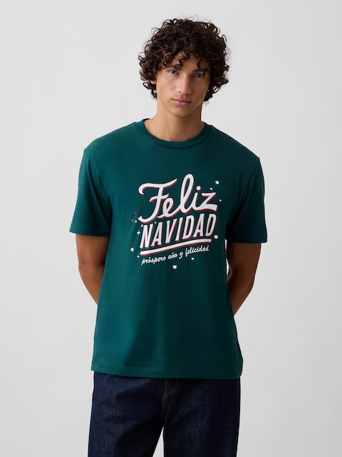 Everyday Soft Relaxed Feliz Navidad Graphic T-Shirt