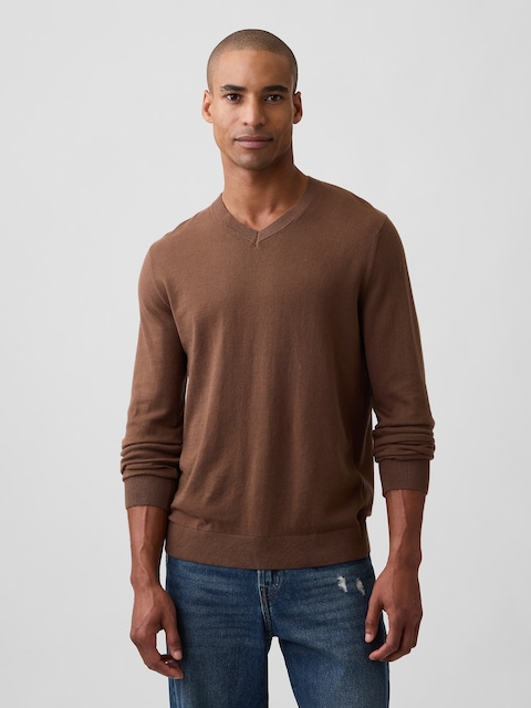 100% Cotton Cotton V-Neck Sweater