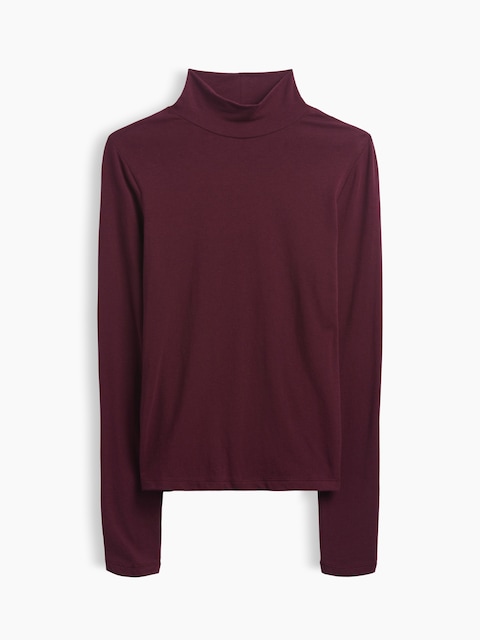 Stretch Jersey Mockneck T-Shirt