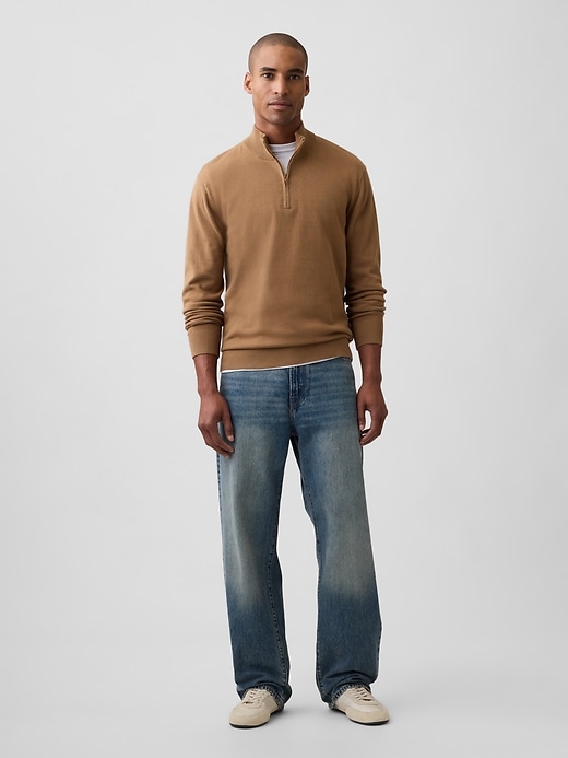 Relaxed Mockneck Quarter-Zip Sweater | Gap Factory