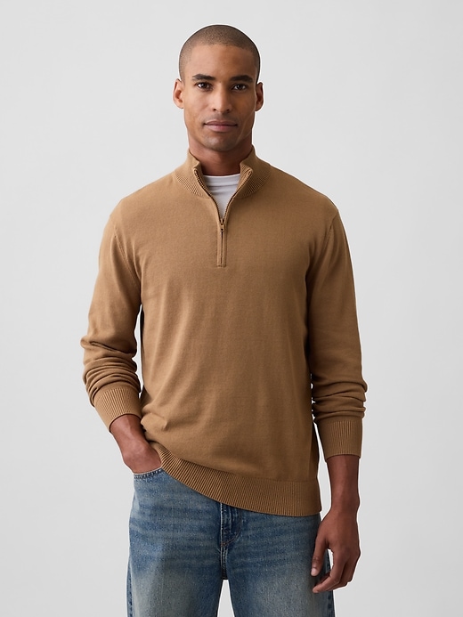 Relaxed Mockneck Quarter-Zip Sweater | Gap Factory