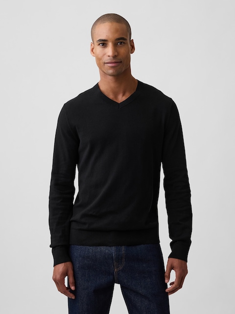 100% Cotton Cotton V-Neck Sweater